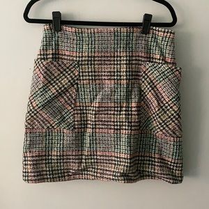 Multicolor houndstooth knee length skirt by Maeve for anthroplogie